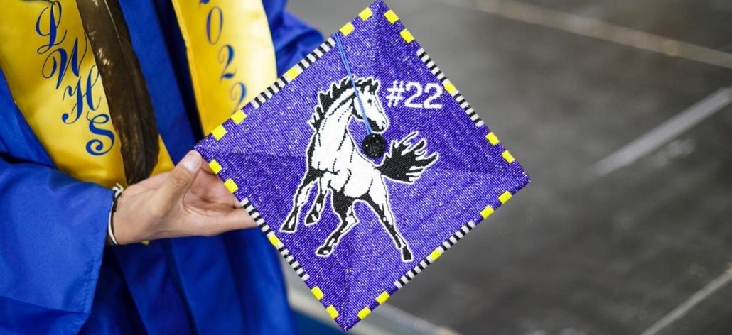 beaded graduation cap