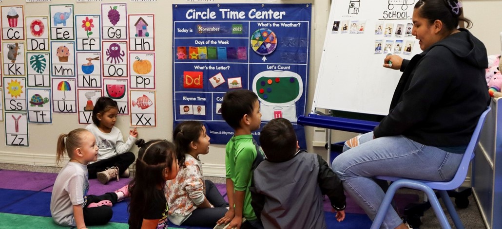 preschool students in classroom